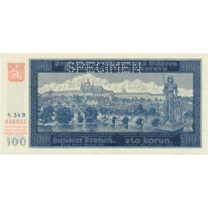 Bohemia & Moravia, 100 Korun 1940 - I issue - SPECIMEN -