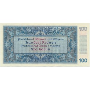 Bohemia & Moravia, 100 Korun 1940 - I issue - SPECIMEN -