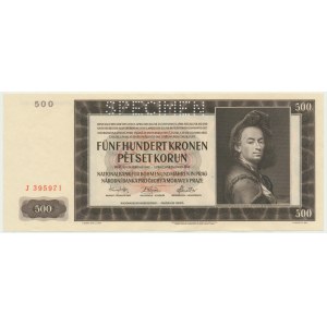 Bohemia & Moravia, 500 Korun 1942 - I issue - SPECIMEN -