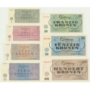 Czechoslovakia (Theresienstadt Ghetto), full set 1-100 Kronen 1943 (7 pcs.)