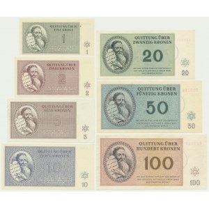 Czechoslovakia (Theresienstadt Ghetto), full set 1-100 Kronen 1943 (7 pcs.)