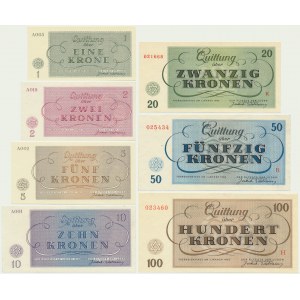 Czechoslovakia (Theresienstadt Ghetto), full set 1-100 Kronen 1943 (7 pcs.)