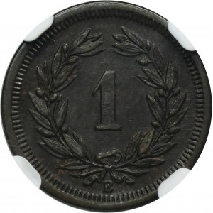 Switzerland, Swiss Confederation, 1 Rappen Bern 1876 B - NGC MS62 BN