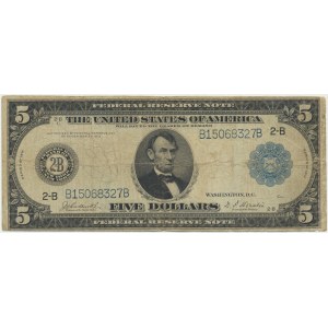 USA, Blue Seal, New York, 5 Dollars 1914 - 2B - Burke & Houson -