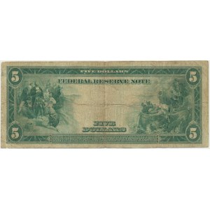 USA, Blue Seal, New York, 5 Dollars 1914 - 2B - Burke & Houson -