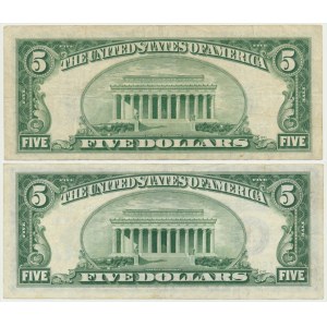USA, $5 set 1934 (2 pièces).