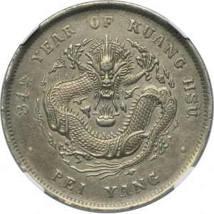 China, Chihli, Kuang-hsü, 1 Dollar Tientsin Year 34 (1908) - NGC AU DETAILS