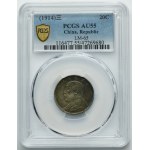 China, Republic, Yuan Shih-kai, 20 Cents Year 3 (1914) - PCGS AU55 - RARE