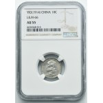 China, Republic, Yuan Shih-kai, 20 Cents Year 3 (1914) - NGC AU55 - RARE