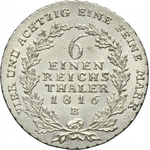 Silesia, Prussian rule, Friedrich Wilhelm III, 1/6 Thaler Breslau 1816 B