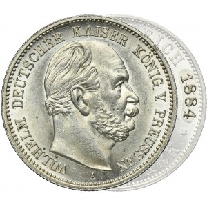 Germany, Kingdom of Prussia, Wilhelm I, 2 Mark Berlin 1884 A - RARE