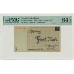5 Mark 1940 - orange serial number - PMG 64 EPQ - cardboard paper