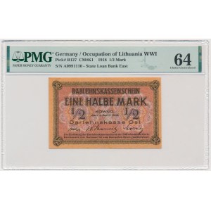 Kowno, 1/2 Mark 1918 - A - PMG 64