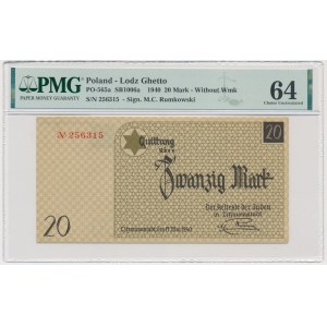 20 Mark 1940 - no. 1 without watermark - PMG 64