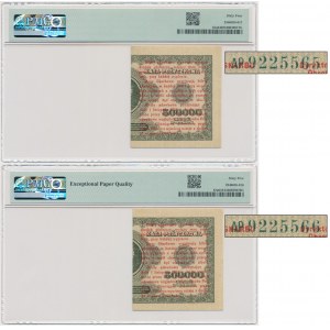 1 grosz 1924 - AP - lewe połowy - PMG 64 i 65 EPQ - numery po kolei