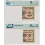 1 grosz 1924 - AP - lewe połowy - PMG 64 i 65 EPQ - numery po kolei