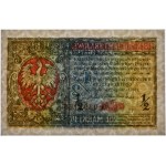 1/2 marki 1916 - Jenerał - PMG 66 EPQ - rzadka odmiana z numeratorem wiśniowym