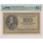 100 marek 1919 - Ser.AJ - PMG 63 - numerator czerwony - OKAZOWY