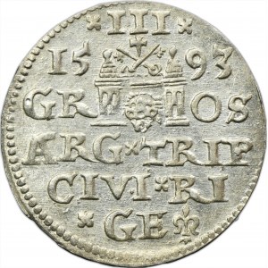 Sigismund III Vasa, 3 Groschen Riga 1593 - LIV