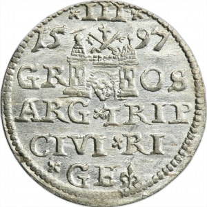 Sigismund III Vasa, 3 Groschen Riga 1597 - LI