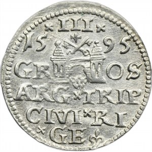 Sigismund III Vasa, 3 Groschen Riga 1595 - LI