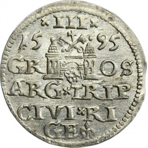 Sigismund III Vasa, 3 Groschen Riga 1595 - LI - UNLISTED