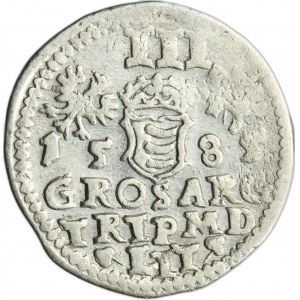 Stephan Bathory, 3 Groschen Vilnius 1585