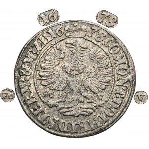 Silesia, Duchy of Oels, Christian Ulrich I, 3 Kreuzer Bernstadt 1678 FCV - VERY RARE