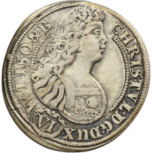 Silesia, Duchy of Bernstadt, Christian Ulrich, 6 Kreuzer Bernstadt 1679 - VERY RARE