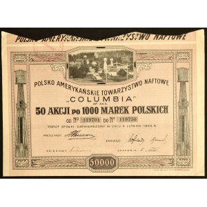Polsko-Amerykańskie Towarzystwo Naftowe „Columbia” S.A., 50 x 1.000 mkp