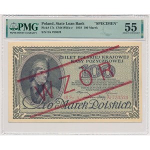 100 marek 1919 - WZÓR - III Ser.A - PMG 55 - RZADKIE