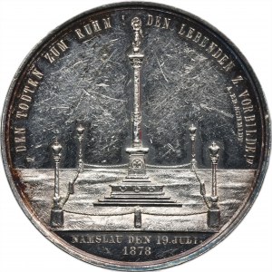 Silesia, Medal unveiling of the victory column Namslau 1878 - VERY RARE