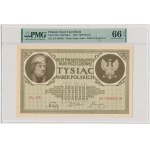1.000 marek 1919 - Ser. ZX - duże S i szeroka numeracja - PMG 66 EPQ - OKAZOWY
