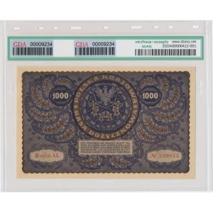 1.000 marek 1919 - III Serja AL - GDA 64 EPQ - szeroka numeracja