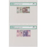 Zestaw, 10-20 złotych 1994 - AA 0005077 - GDA 65-66 EPQ - identyczna seria i numer