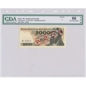 2.000 złotych 1979 - WZÓR - S 0000000 - No.0225 - GDA 66 EPQ