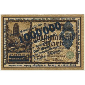 Danzig, 1 million Mark 1923 - blue overprint - RARE