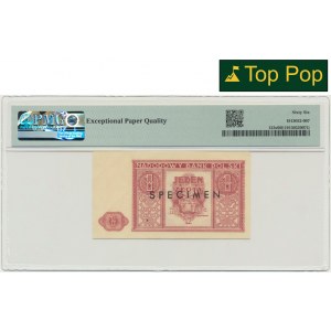1 gold 1946 - SPECIMEN - PMG 66 EPQ - black overprint