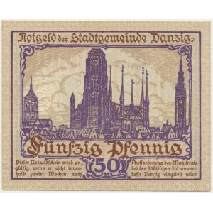 Danzig, 50 Pfennig 1919 - purple -
