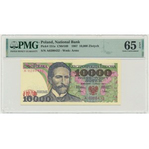 10.000 złotych 1987 - A - PMG 65 EPQ - pierwsza seria