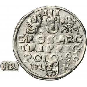 Sigismund III Vasa, 3 Groschen Fraustadt 1598 - RARE, ligature HR