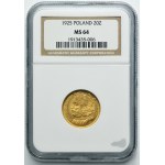 20 złotych 1925 Chrobry - NGC MS64