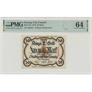 Danzig, 20 Mark 1918 - PMG 64
