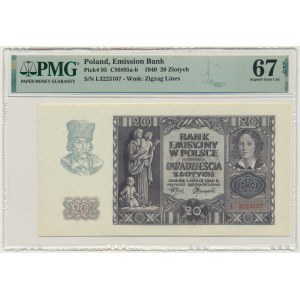 20 złotych 1940 - L - PMG 67 EPQ