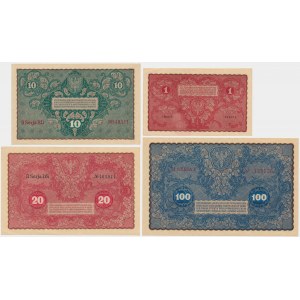 Zestaw, 1-100 marek 1919 (4 szt.)