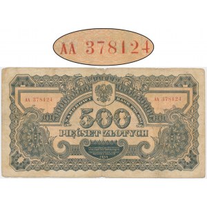 500 PLN 1944 ...owym - AA - RARE