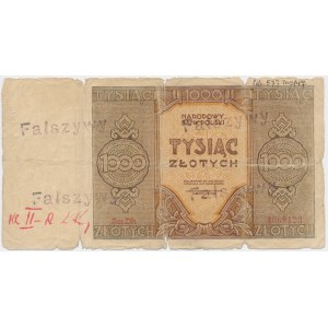 1.000 złotych 1945 - Dh - Fałszerstwo - BARDZO RZADKIE