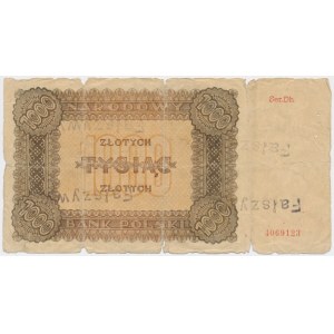 1.000 złotych 1945 - Dh - Fałszerstwo - BARDZO RZADKIE