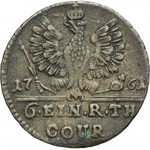 Occupation russe de la Prusse, Elisabeth, 1/6 Thaler Königsberg 1761 - RARE