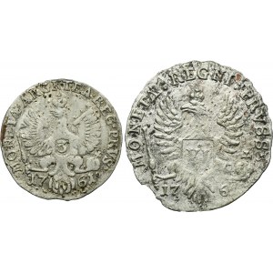 Lot, Russian occupation of Prussia, Elizabeth, 3 Groschen and 6 Groschen Königsberg (2 pcs.)